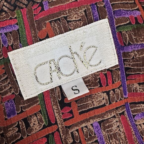 Cache Vintage Rayon Funky Long Blazer Jacket SMALL 4/6 MCM Geometric Art to Wear - Picture 7 of 8